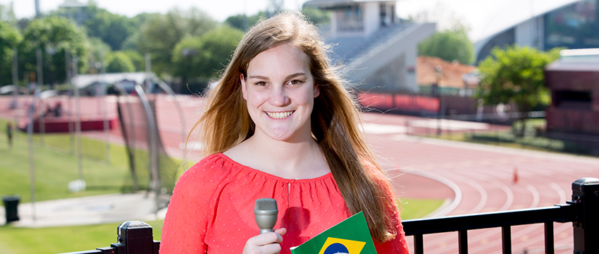Emily Giambalvo was one of nine Grady Sports Media students who covered the 2016 Paralympic Games in Brazil. Photo by Dorothy Kozlowski/UGA Photography.
