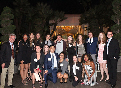 EMST Department Head Jay Hamilton (far left) and Grady LA students enjoyed networking with Grady and UGA alumni at the UGA in LA reception June 8, 2017. 