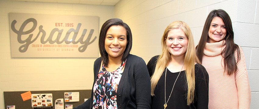 Jessica Twine, Kathryn Kostovetsky and Anna Alyssa McKoy are the Yarbrough-Grady Fellows for spring semester.