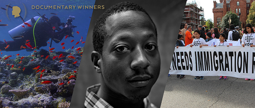 Nine documentaries were selected to receive Peabody Awards for 2017 including (from left) “Chasing Coral,” “Time: The Kalief Browder Story” and “Indivisible”