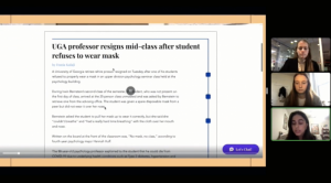 Screenshot of the news literacy tool j-notes in action. 
