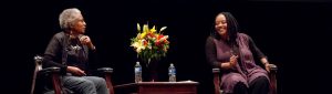 Alice Walker and Valerie Boyd on stage in a public converation