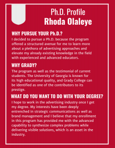 A graphic showing Rhoda's answers to three Q&A questions.