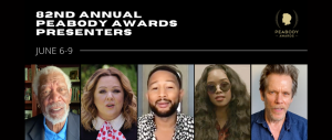 Photo collage of Morgan Freeman, Melissa McCarthy and others who will present the 82nd Peabody Awards