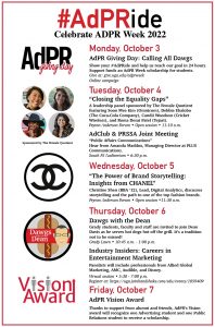 A calendar of events for AdPR Club