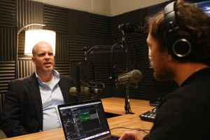 Jackson Schroeder, host of Grady Research Radio, interviews David Clementson for an eposide of the podcast on Nov. 17, 2022.
