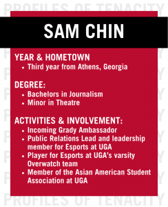 Graphic showing Sam Chin's involvement