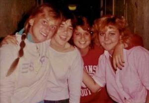 Picture of four female students from the 1980s.