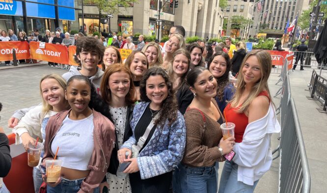 Group of 2024 ADPR NYC Maymester students at The Today Show taping in New York