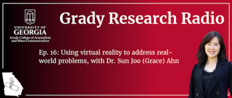 A graphic for Grady Research Radio featuring a headshot of Grace Ahn.
