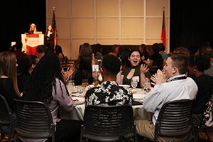 |High school journalists attend a spring awards banquet at the University of Georgia.|