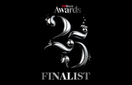 PRWeek finalist logo marking 25 years of its awards.
