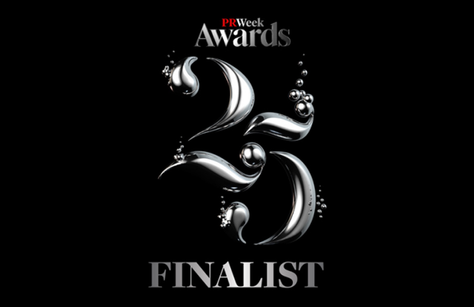 PRWeek finalist logo marking 25 years of its awards.
