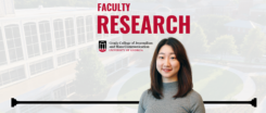 A graphic with an image of Ruoyu Sun that says "Faculty Research."