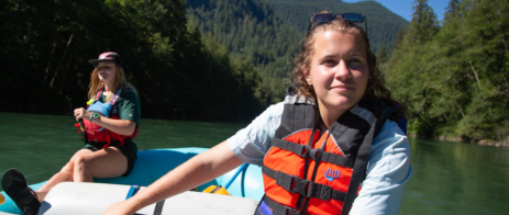 Cassidy Hettesheimer on a whitewater rafting trip in Washington.