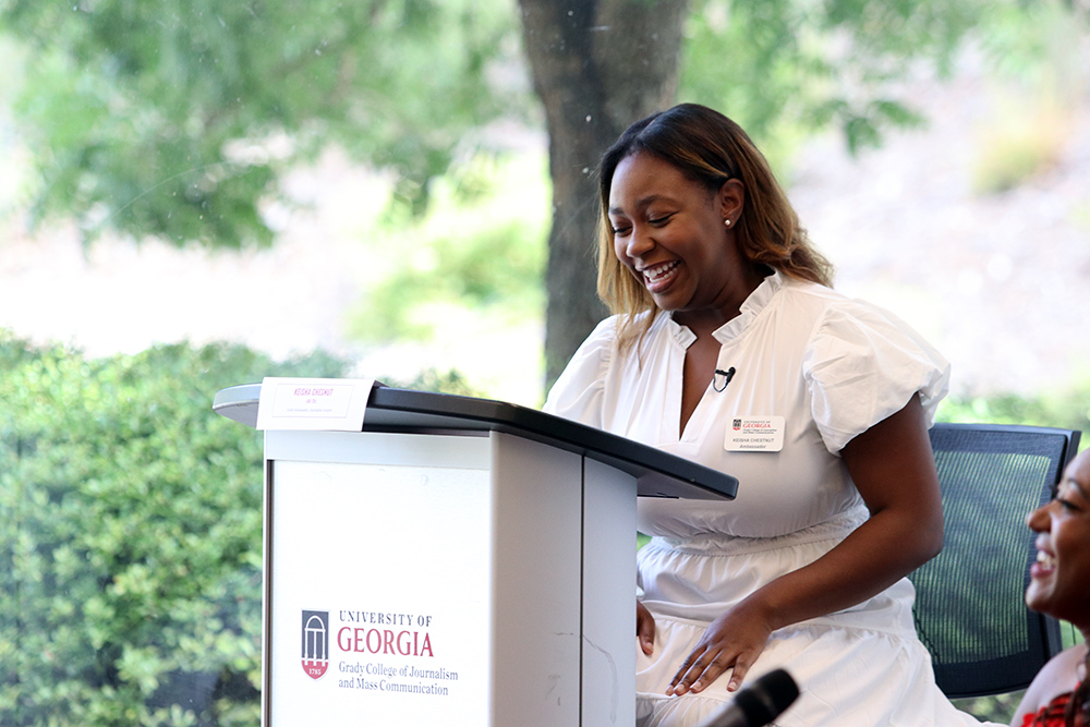 Keisha Chestnut moderates the 40 under 40 panel.