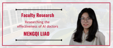 Headshot of Mengqi Liao and title Faculty Research