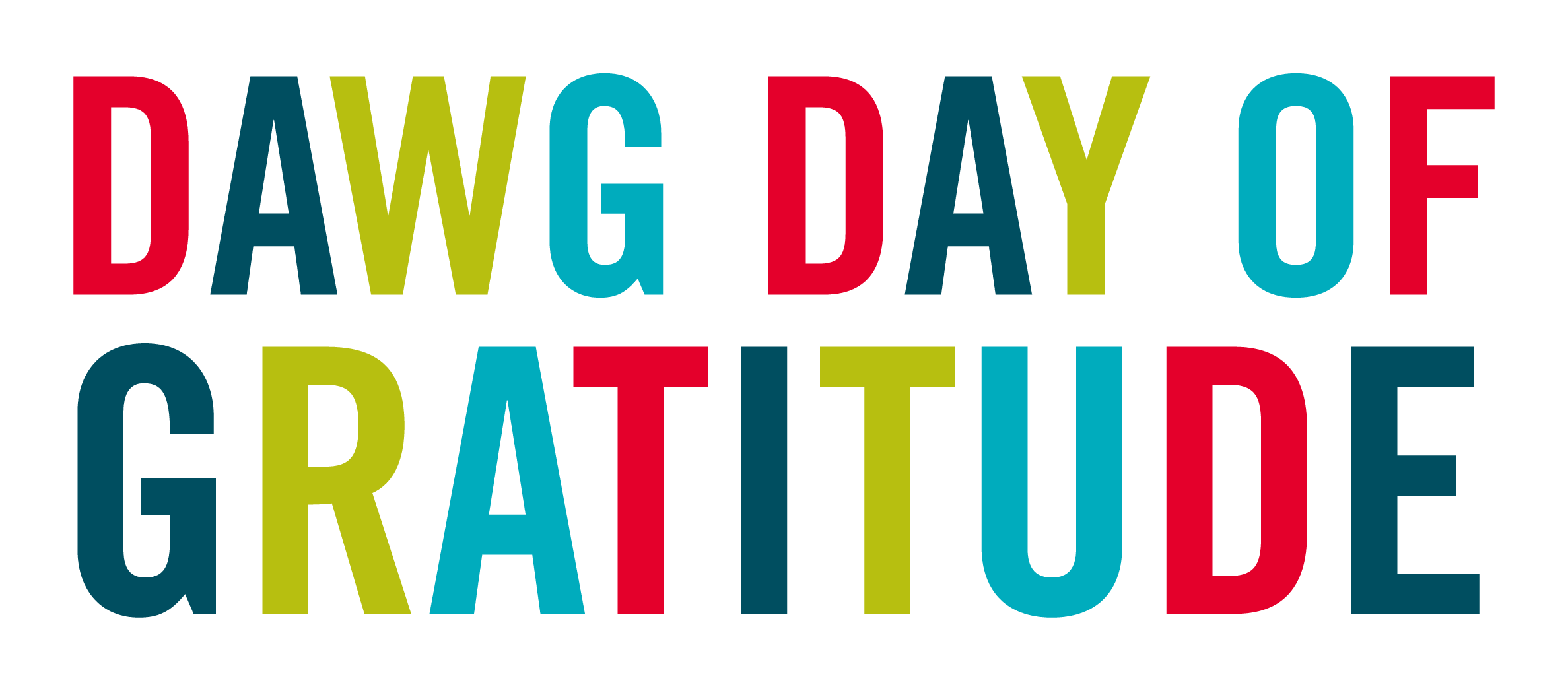 Graphic reading Dawg Day of Gratitude