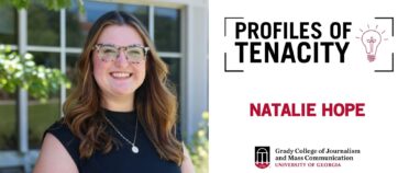 Natalie poses for her Grady Ambassador headshot.