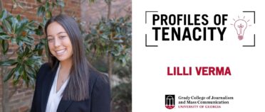 Lilli Verma is pictured in a headshot along with the worlds: Profiles of Tenacity - Lilli Verma.