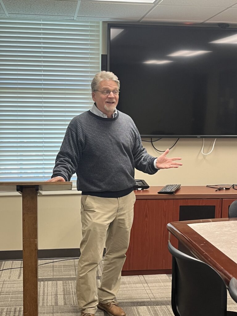 Wilson Lowrey is pictured lecturing at the University of Alabama.