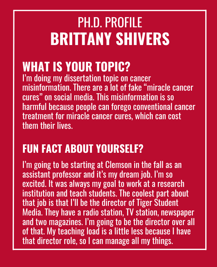 A graphic of pull quotes from the interview with Brittany Shivers.