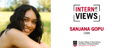 Headshot of Sanjana Gopu with an InternViews graphic.