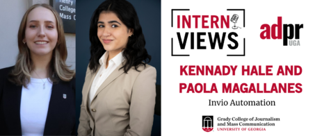 White InternViews header graphic with headshots of Paola Magallanes and Kennady Hale.