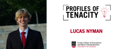 White Profiles of Tenacity header graphic with text: Lucas Nyman and headshot of Lucas Nyman.