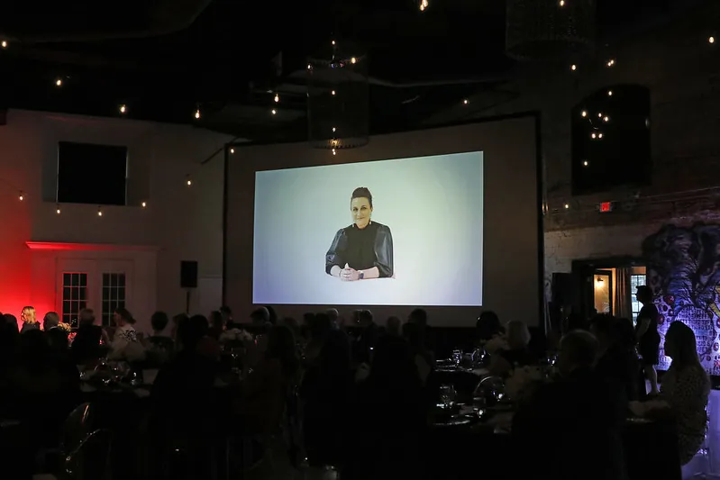 Video screen picture of Julie Wolfe