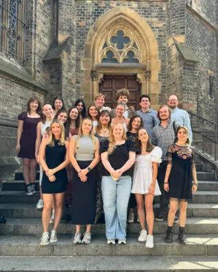 Group of students in Prague after the Farewell Dinner in 2024.