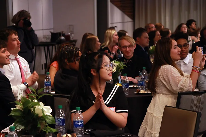 Students gather at the Spring GSPA event lunch.