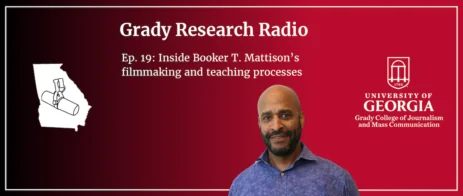 A Research Radio slider graphic with a headshot of Booker T. Mattison and text that reads "Inside Booker T. Mattison's filmmaking and teaching processes."