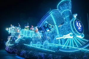 The Train at Disney, let up at night.
