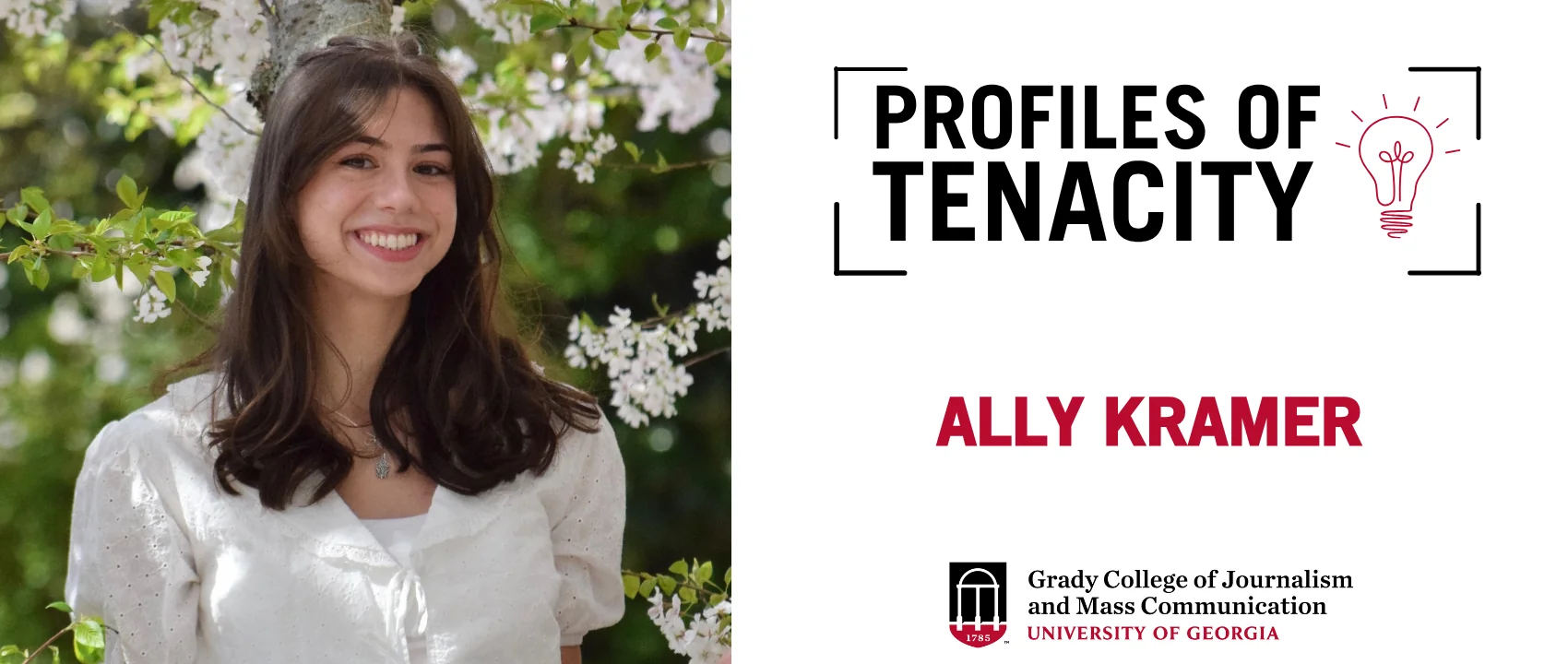 Ally Kramer smiles for headshot at Gibbs Gardens.