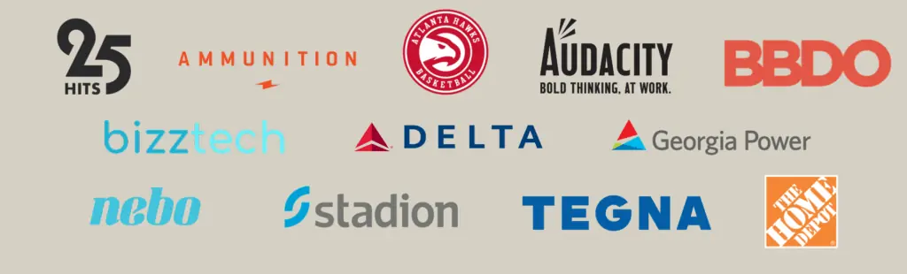 A collage of corporate engagement logos