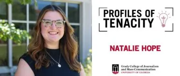 Natalie poses for her Grady Ambassador headshot.