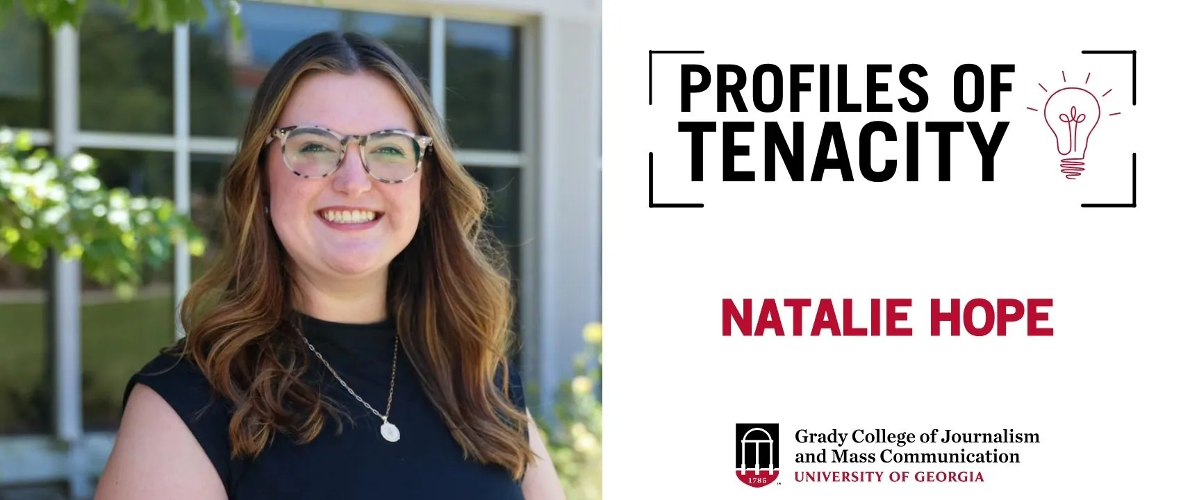 Natalie poses for her Grady Ambassador headshot.