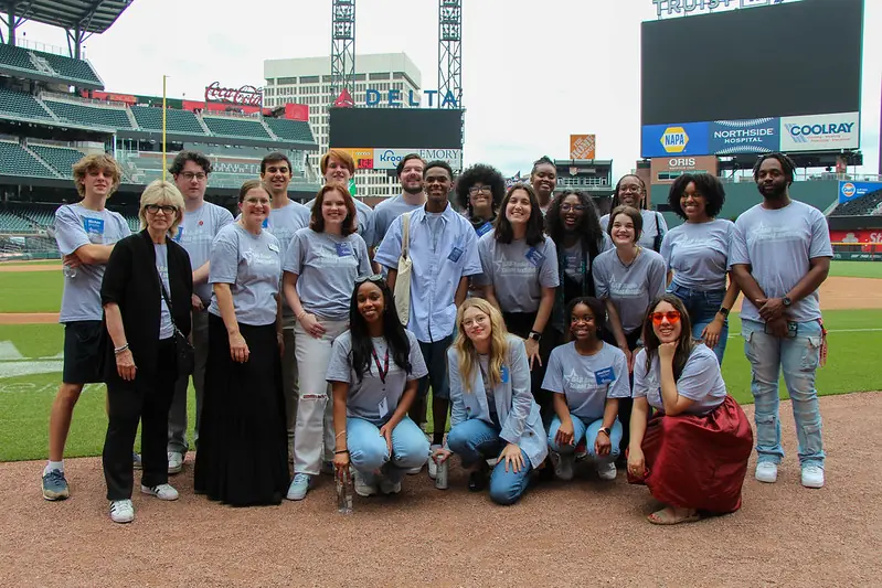 Participants with the GAB Radio Talent Institute visit Truist Park during a Sports Broadcasting Day in May 2025.