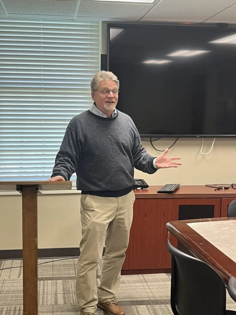 Wilson Lowrey is pictured lecturing at the University of Alabama.
