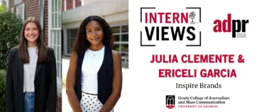 InternViews header graphic with headshots of Julia Clemente and Ericeli Garcia, who are interns at Inspire Brands.