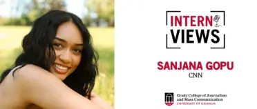 Headshot of Sanjana Gopu with an InternViews graphic.